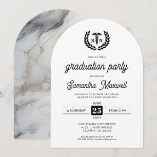 Nurse RN BSN Nursing School Graduation Party Invitation