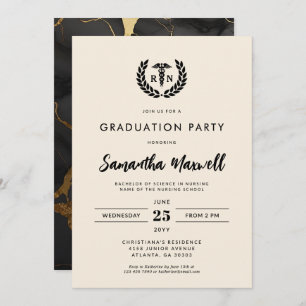 Nurse RN BSN Nursing School Graduation Party Invitation