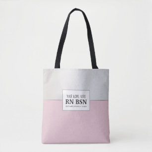 Nurse RN BSN Simple Cute Personalized Tote Bag