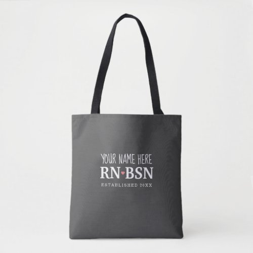 Nurse RN BSN Simple Cute Personalized  Tote Bag