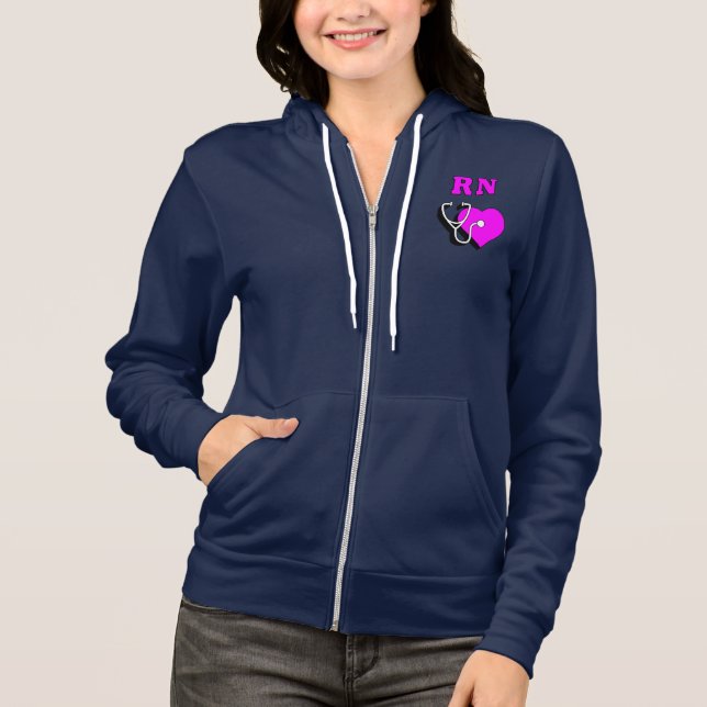 Nurse RN Cares Hoodie (Front)
