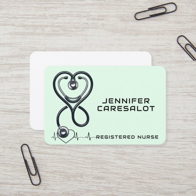 Nurse RN, LVN, LPN, Caretaker Business Card (Front/Back In Situ)