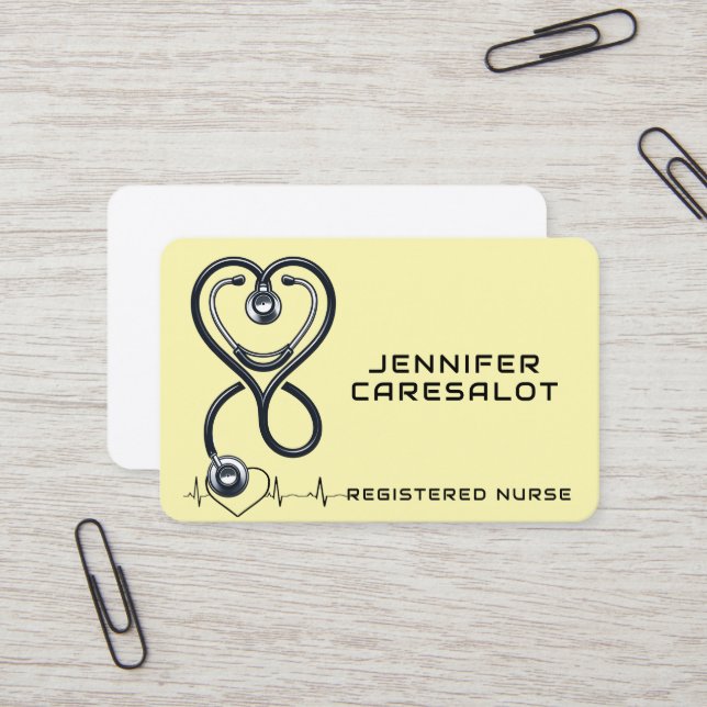 Nurse RN, LVN, LPN, Caretaker Business Card (Front/Back In Situ)
