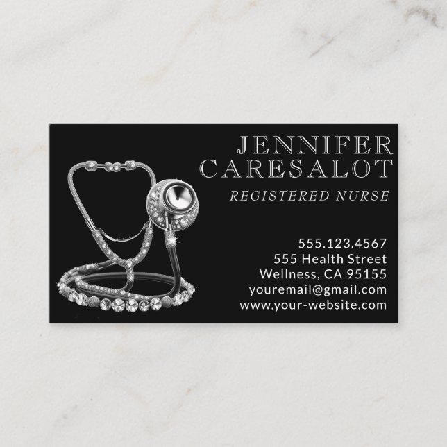 Nurse RN, LVN, LPN, Caretaker Business Card (Front)