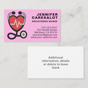 Nurse RN, LVN, LPN, Caretaker Business Card