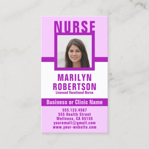 Nurse RN LVN LPN Caretaker Business Card