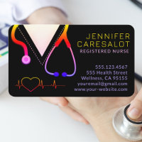 Nurse RN, LVN, LPN, Caretaker Rainbow Business Card