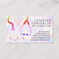 Nurse RN, LVN, LPN, Caretaker Rainbow Business Card