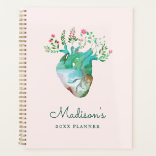 Nurse RN Medical Professional Floral Heart Custom Planner