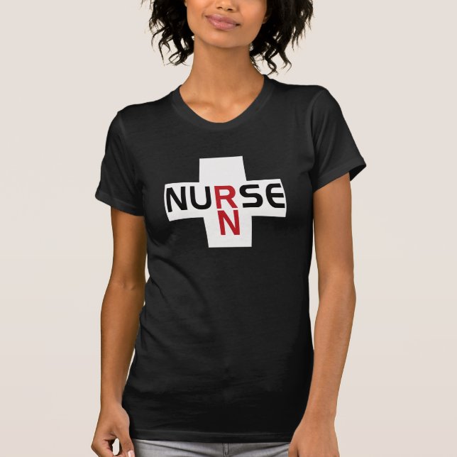 NURSE RN ON WHITE T-Shirt (Front)