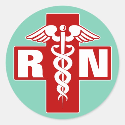 Nurse RN or Initials Classic Round Sticker