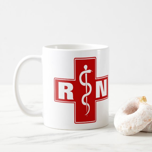Nurse RN or Initials Coffee Mug (With Donut)