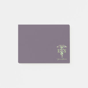 Nurse RN Personalized Name Purple Marble Post-it N Notes