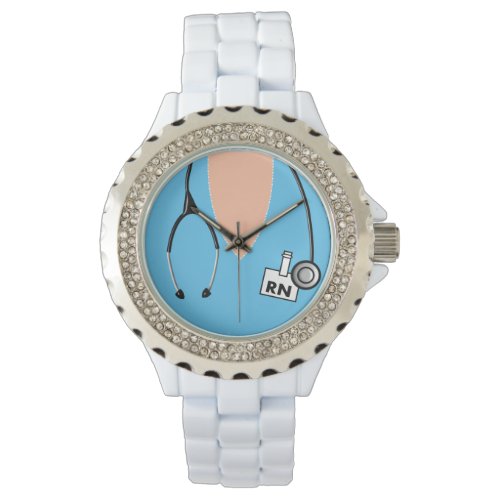 Nurse RN Scrub Top  Watch