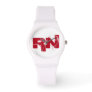 Nurse RN White Red Typography Custom Watch