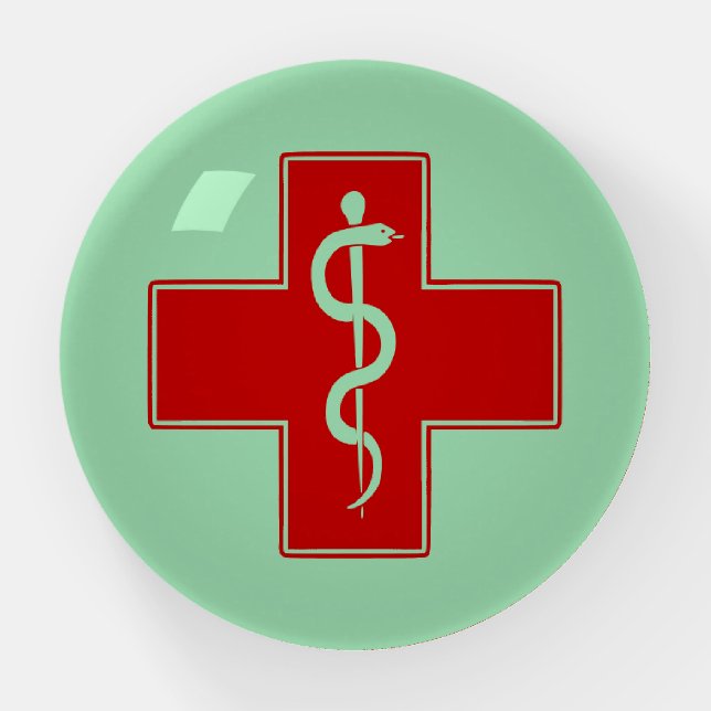 Nurse Rod of Asclepius Paperweight (Front)