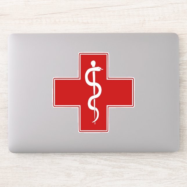Nurse Rod of Asclepius Sticker (Computer)