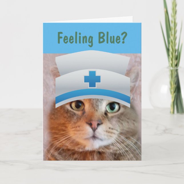 Nurse Rupie Cat Get Well Card (Front)