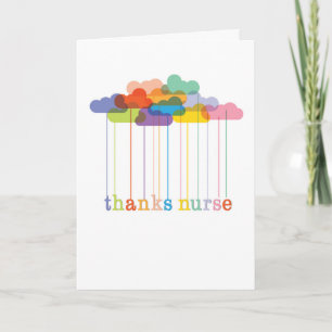 Nurse’s Day Thanks, Rainbow Clouds Letterpress Thank You Card