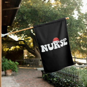 Nurse Santa Hat Christmas Nursing House Flag