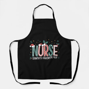 Nurse Santa's Favorite Elf Christmas Inspirational Apron