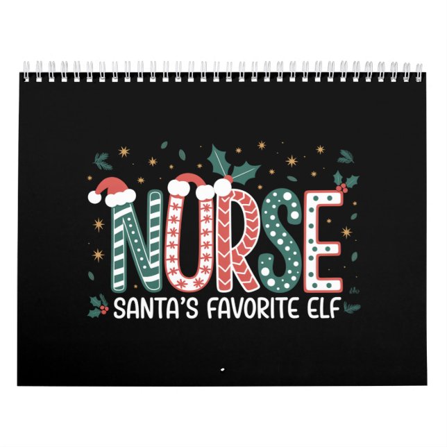 Nurse Santa's Favorite Elf Christmas Inspirational Calendar (Cover)