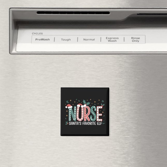 Nurse Santa's Favorite Elf Christmas Inspirational Magnet (In Situ (Dishwasher))