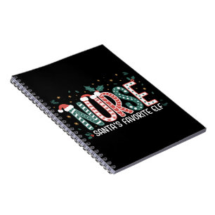 Nurse Santa's Favorite Elf Christmas Inspirational Notebook