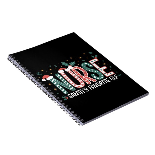 Nurse Santa's Favorite Elf Christmas Inspirational Notebook (Right Side)
