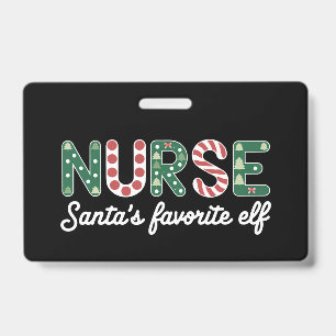 Nurse Santa's Favorite Elf Life Nurse Day Gifts  Badge