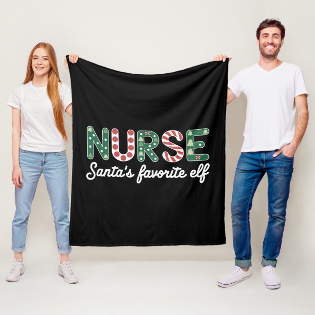 Nurse Santa's Favorite Elf Life Nurse Day Gifts  Fleece Blanket (In Situ)