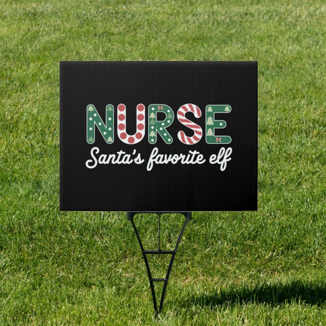 Nurse Santa's Favorite Elf Life Nurse Day Gifts  Sign (Insitu)