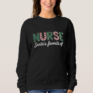 Nurse Santa's Favorite Elf Life Nurse Day Gifts Sweatshirt