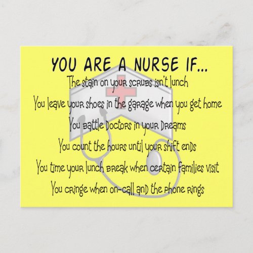 Nurse Sayings You Are a Nurse IF Postcard