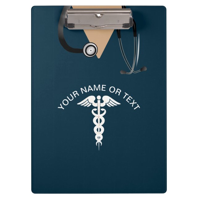 Nurse Scrub Top Teal Medical Personalized Clipboard (Front)