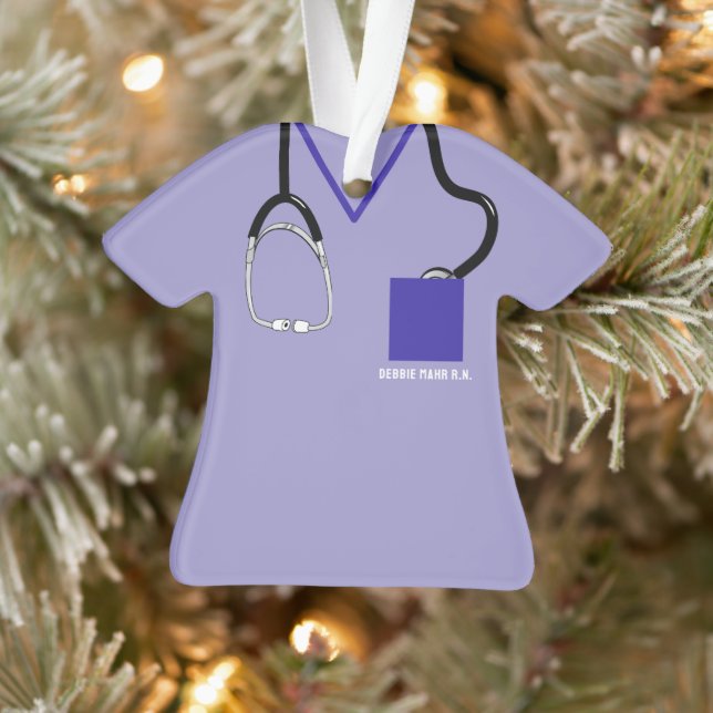 Nurse Scrubs Ornament - Personalized Medical Gift (Tree)