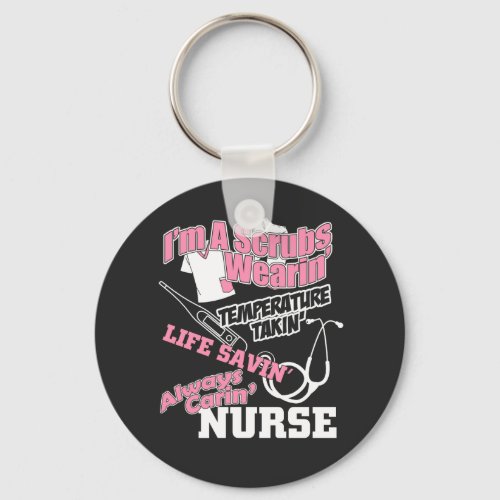 Nurse Scrubs Temperature Caring Saving Keychain