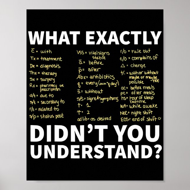 Nurse Shorthand Nurse or Nursing Student  Poster (Front)