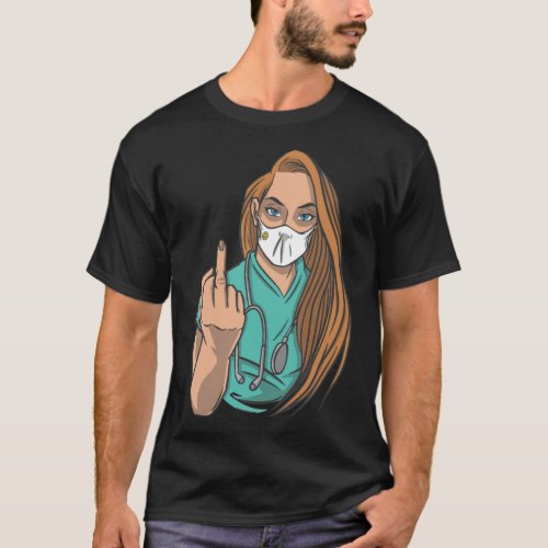 nurse shows middle finger herz krankenhaus  T_Shirt