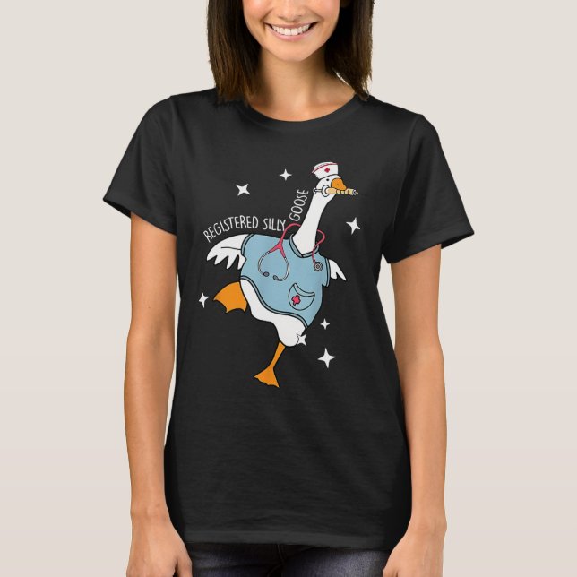 Nurse Silly Goose Pediatric Nurse Appreciation Bla T-Shirt (Front)