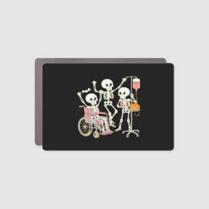 Nurse Skeleton Funny Halloween Healthcare Essentia Car Magnet