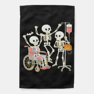 Nurse Skeleton Funny Halloween Healthcare Essentia Garden Flag