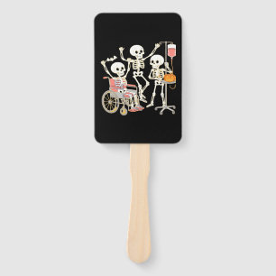 Nurse Skeleton Funny Halloween Healthcare Essentia Hand Fan