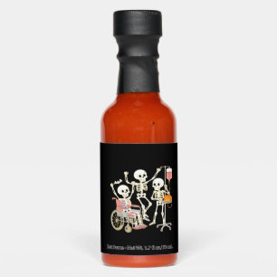 Nurse Skeleton Funny Halloween Healthcare Essentia Hot Sauces