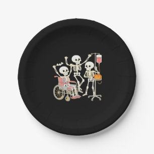 Nurse Skeleton Funny Halloween Healthcare Essentia Paper Plates