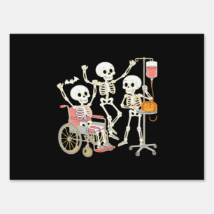 Nurse Skeleton Funny Halloween Healthcare Essentia Sign