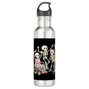 Nurse Skeleton Funny Halloween Healthcare Essentia Stainless Steel Water Bottle