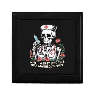 Nurse Skeleton Joke Humor Halloween Essential T-Sh Gift Box