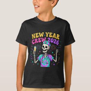Nurse Skeleton New Year Crew 2026 Funny Er Icu Eve T-Shirt