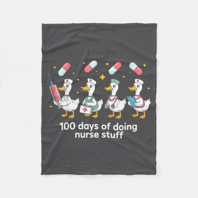 Nurse Skeleton New Year Crew 2026 Funny Er Icu Par Fleece Blanket (Front)